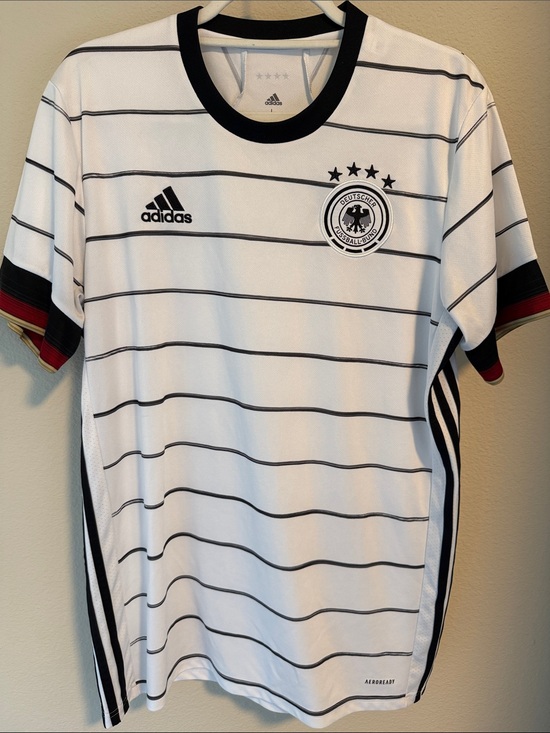 adidas Other - adidas White and Black Germany Football Shirt with Red Accent